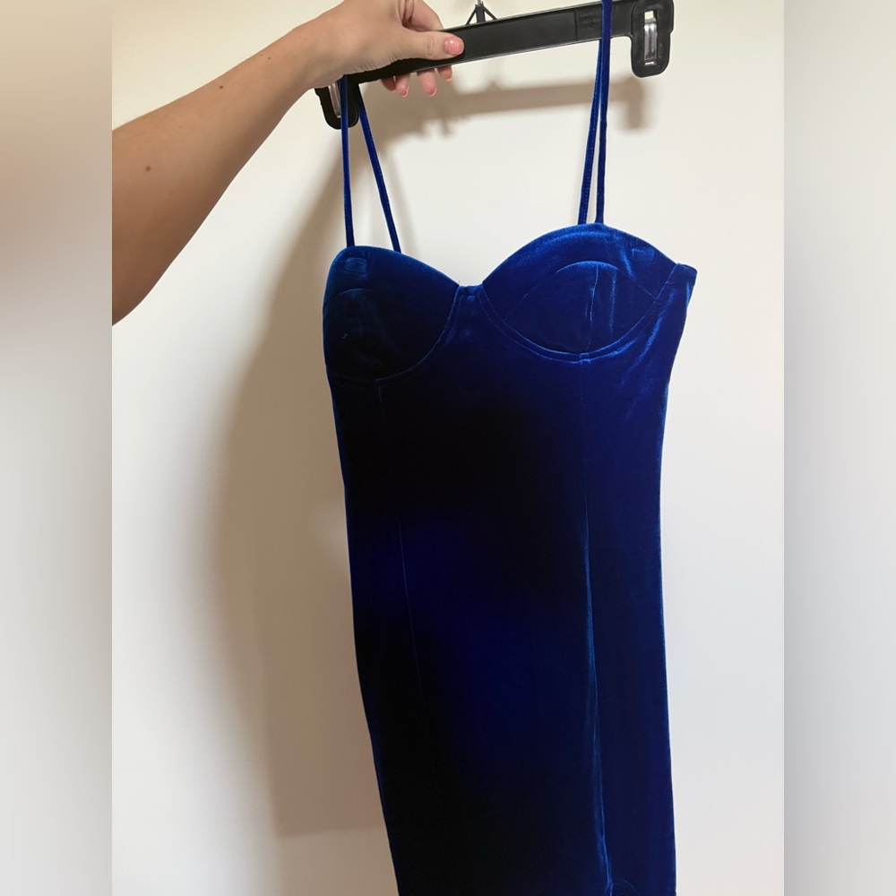 Forever 21 Velvet Bustier Dress in Royal Blue